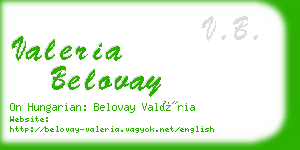 valeria belovay business card